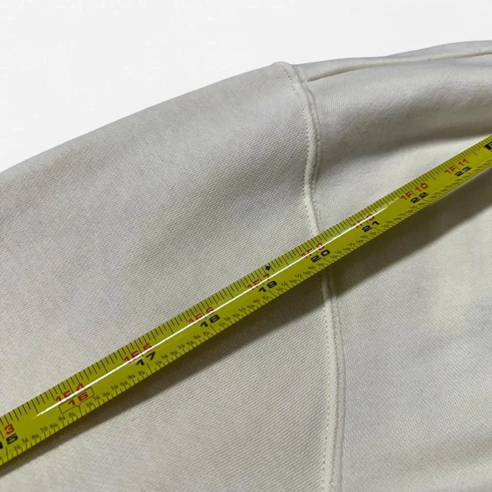 Nike Mens Quarter Zip Fleece Pullover Cream Off White Embroidered Swoosh Large